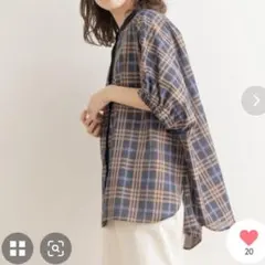 ビアズリー リネンチェック コンビカットソー 美品 - メルカリ