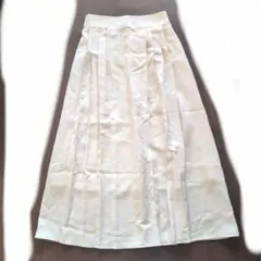 ホワイト プリーツ ロングスカート スカート