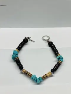 ターコイズ×ウッドビーズ ブレスレット 古着 サーフ アメカジ