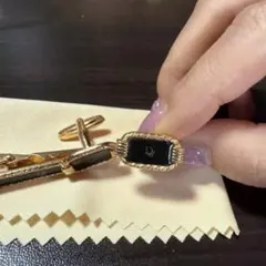 Christian Dior ネクタイピン カフス セット ゴールド ブラック