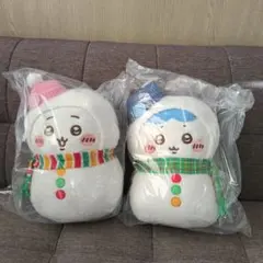 エニマイちいかわくじ　雪だるまぬいぐるみ Ａ賞ちいかわＢ賞ハチワレ　2点セット