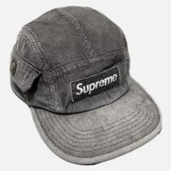 Supreme グレー コーデュロイキャップ