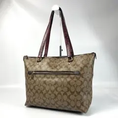 COACH コーチ トートバッグ シグネチャー パイソン チャーム PVC A4のサムネイル