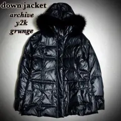 00s archive black puffer Jacket y2k far