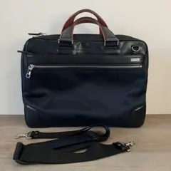 【美品USED】サムソナイト ビジネスバッグ 黒 ナイロン レザー マチ拡張可