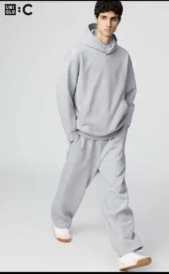 UNIQLO:C スウェットワイドパンツ グレー/Mサイズ