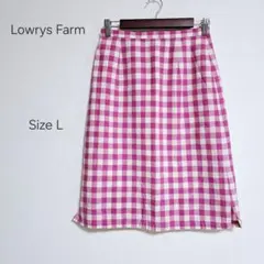 ☆夏物処分セール☆Lowrys Farm ピンク チェック柄 フレアスカート