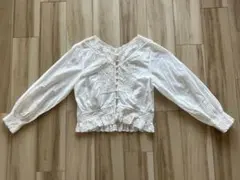 ドットアンドストライプス　チャイルドウーマン　ホワイトレース長袖ブラウス