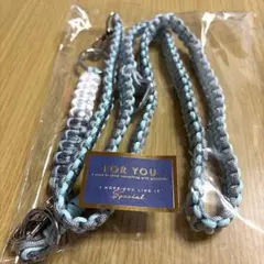 パラコード ストラップ 水色 シルバー