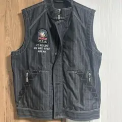 デニムベスト Lブラック