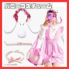コスチューム バニー ヘッド 耳 ロリータ JK ヘッドバンド ピンク
