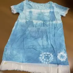 青のタイダイ 半袖チュニック