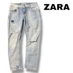 【着画有】★ZARA BASIC Z1975 DENIM★ダメージデニム