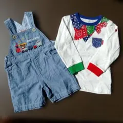 ✿美品✿ミキハウス ショートオール80　ロンT90セット