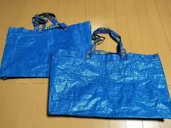 IKEA FRAKTA エコバッグ　 ブルー Lサイズ 2枚セット　中古のサムネイル