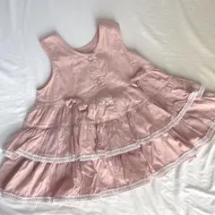 パンプルムース ワンピース リボン　フリル　女の子　ベビー　95cm