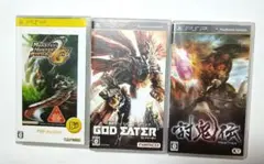 PSP ゲーム 3本セット モンスターハンター2G　 GOD EATER　討鬼伝