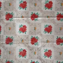 【138×95cm】ベトナム　ビニールクロス　テーブルクロス　レース　花柄のサムネイル