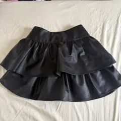 Heather フェイクレザーフリルスカート Mサイズ