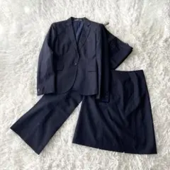 美品✨オリヒカ セットアップ パンツ&スカート スーツ ストライプ ネイビー