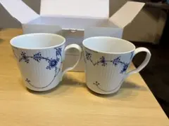 Royal Copenhagen 青い花柄 マグカップ 2個セット