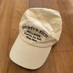SPORTY & RICH ベースボールキャップ アイボリー