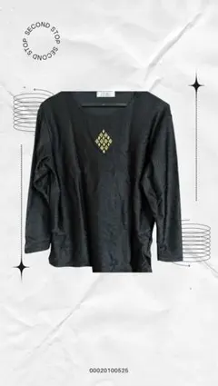 E.A.R ブラック長袖トップス B