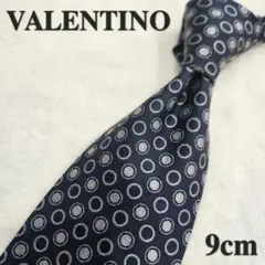 【VALENTINO】ヴァレンチノ　ブランドネクタイ　紺　ドット　シルク　メンズ