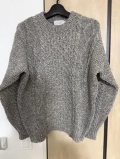 OLD DERBY ケーブルニットセーター M グレー