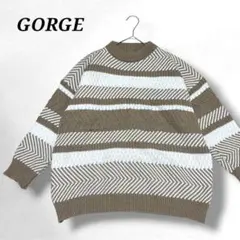 【良品✨️】GORGE 長袖ニットセーター ボーダー ヘリボーン 可愛い 秋冬