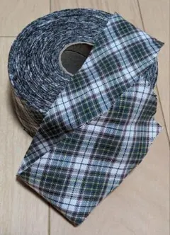 50mm×10m チェック(グリーン系)バイアステープ 切り売り