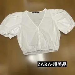 ZARA★ 超美品・パフスリーブ ブラウス ホワイト Sのサムネイル