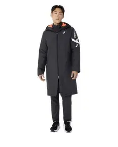asics 中綿　ベンチ　コート　ブラック　サイズS