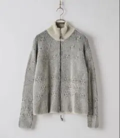 casper john フェザードライバーズニット ホワイト　S