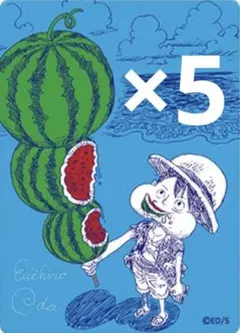 7枚】ONE PIECE ルフィ スイカ イラストカード - メルカリ