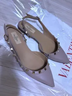 VALENTINO スタッズ付きスリングバックシューズ