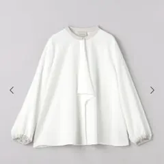 UNITED ARROWS フロントフリル ブラウス　ホワイト