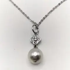 SILVER925 シルバー925 パール ネックレス クローバー