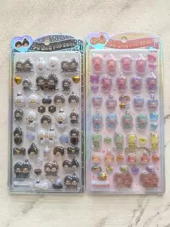 【正規品】モンチッチ　うるちゅるポップシール　2種セット　カラフル　モノトーン