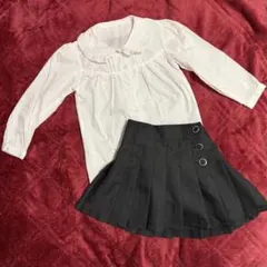 女の子 フォーマルセット 110cm ブラウス プリーツスカート 入学式 発表会