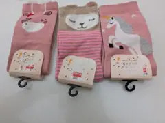 動物柄ピンクソックス3足セット