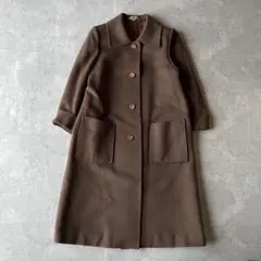 Vintage ロングコート 高級感 毛100 クラッシックフェミニン レトロM