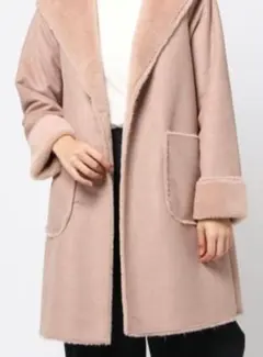 レイカズン　フェイクムートンコート 裏ボア ピンクベージュ