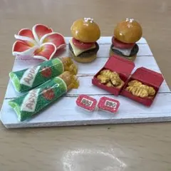 ミニチュア★チーズバーガーセット★ハンドメイド★ドールハウス
