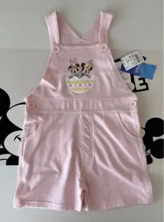 新品タグ付き★ミッキーミニー イースター サロペット　オーバーオール ピンク95