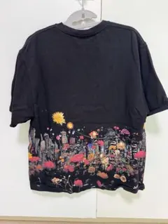 APPLEBUM Tシャツ ブラック 花柄 都会風景