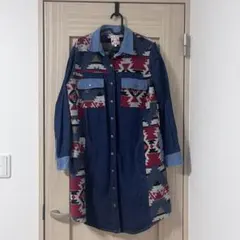 TITICACA デニム柄シャツワンピース Lサイズのサムネイル
