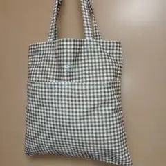 GLOBAL WORK✭トートバッグ　コットン　チェック柄　ブラウン