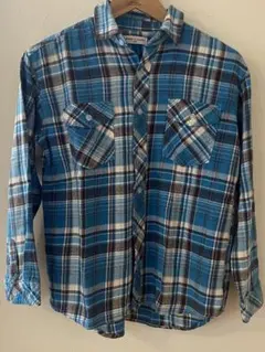 peda&mada キッズ 長袖　青、白、茶色のチェック柄150cm