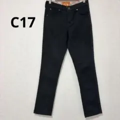 シーセブンティーン ブラック スキニー デニムパンツ ストレッチ